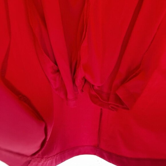 Eloquii Midi Dress Women's Sz 18 Hot Pink V-Neck Long Sleeve Twist Front Stretch - Picture 11 of 15